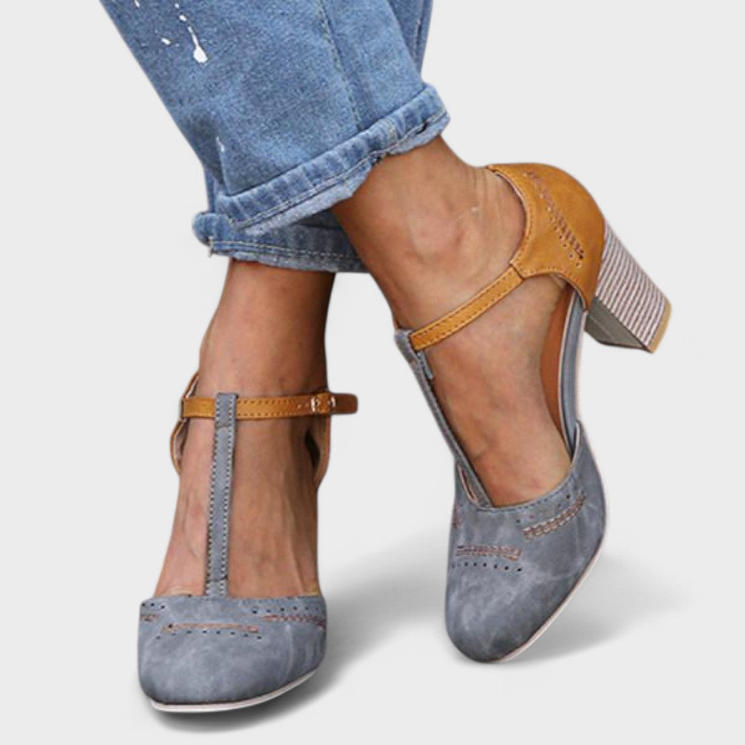 Negru - Pantofi ortopedici cu toc înalt