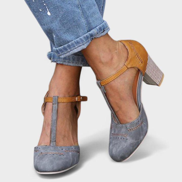 Negru - Pantofi ortopedici cu toc înalt