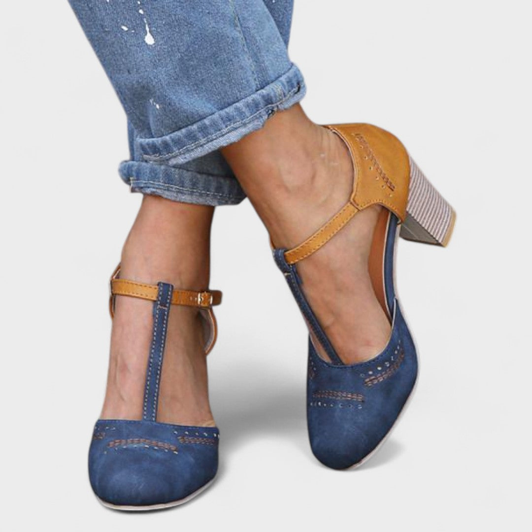 Negru - Pantofi ortopedici cu toc înalt