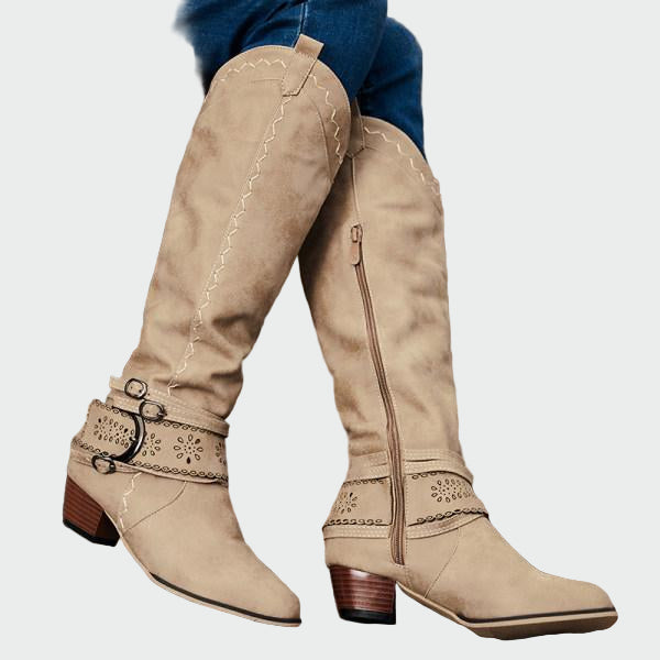Veselka - Botine retro din piele pentru cowboy