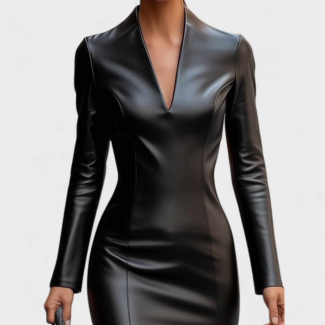 Lada - Rochie strânsă din piele artificială