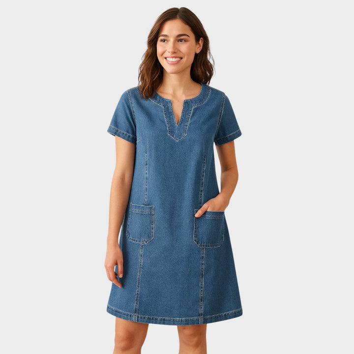 Paola - Rochie din denim moale