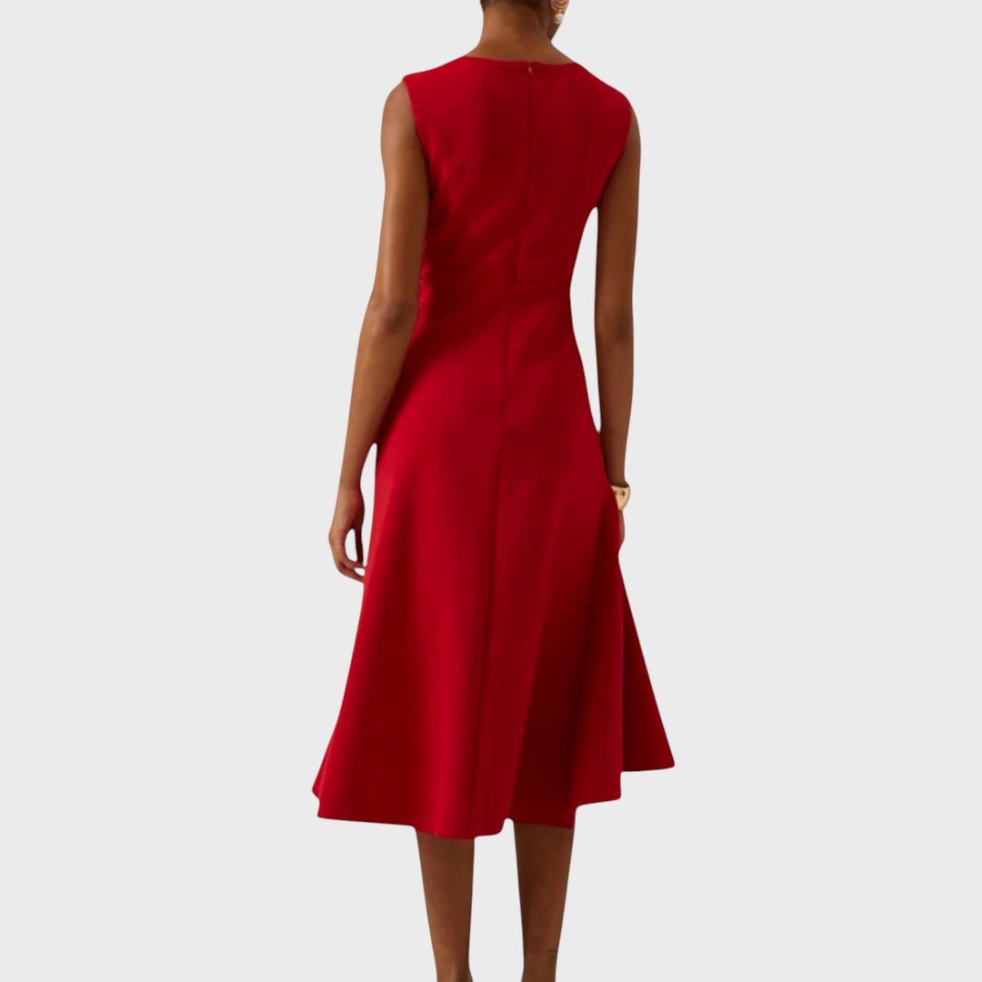 Katarina - Rochie midi asimetrică cu volane