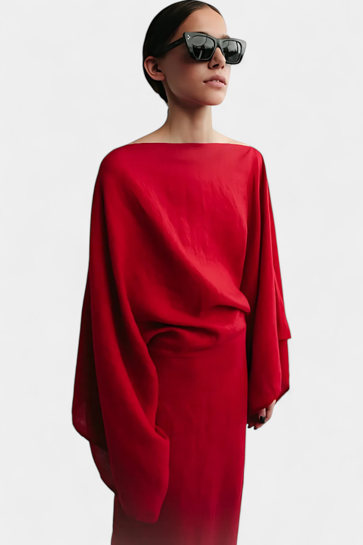 Filipa - Rochie kimono din in cu cordon