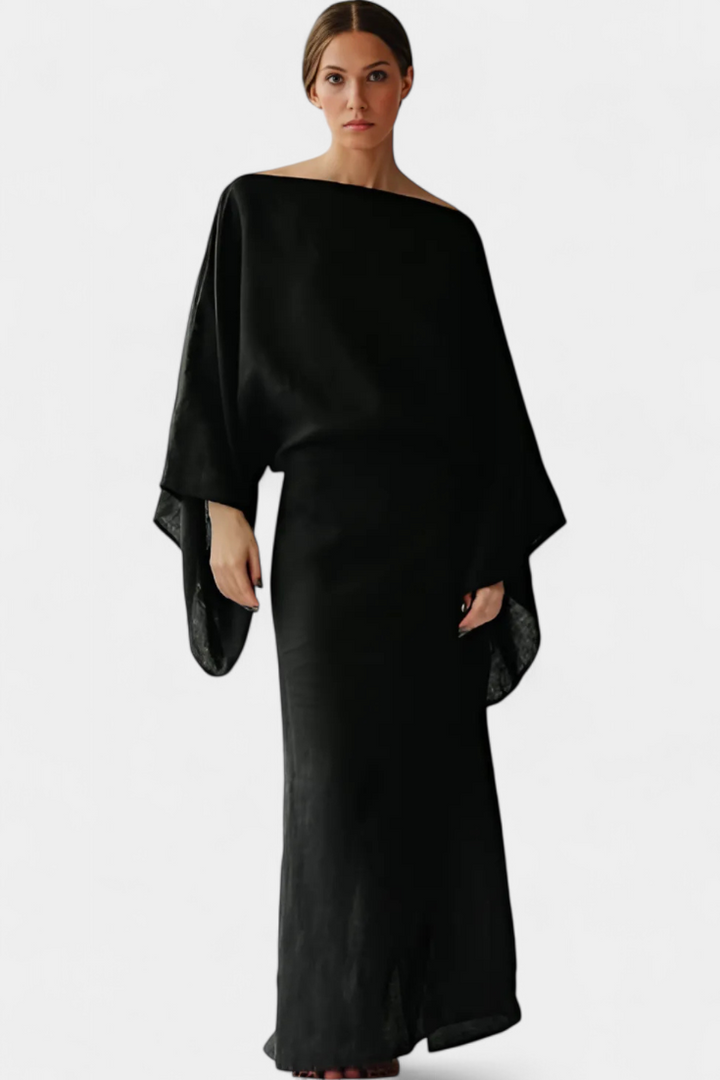 Filipa - Rochie kimono din in cu cordon